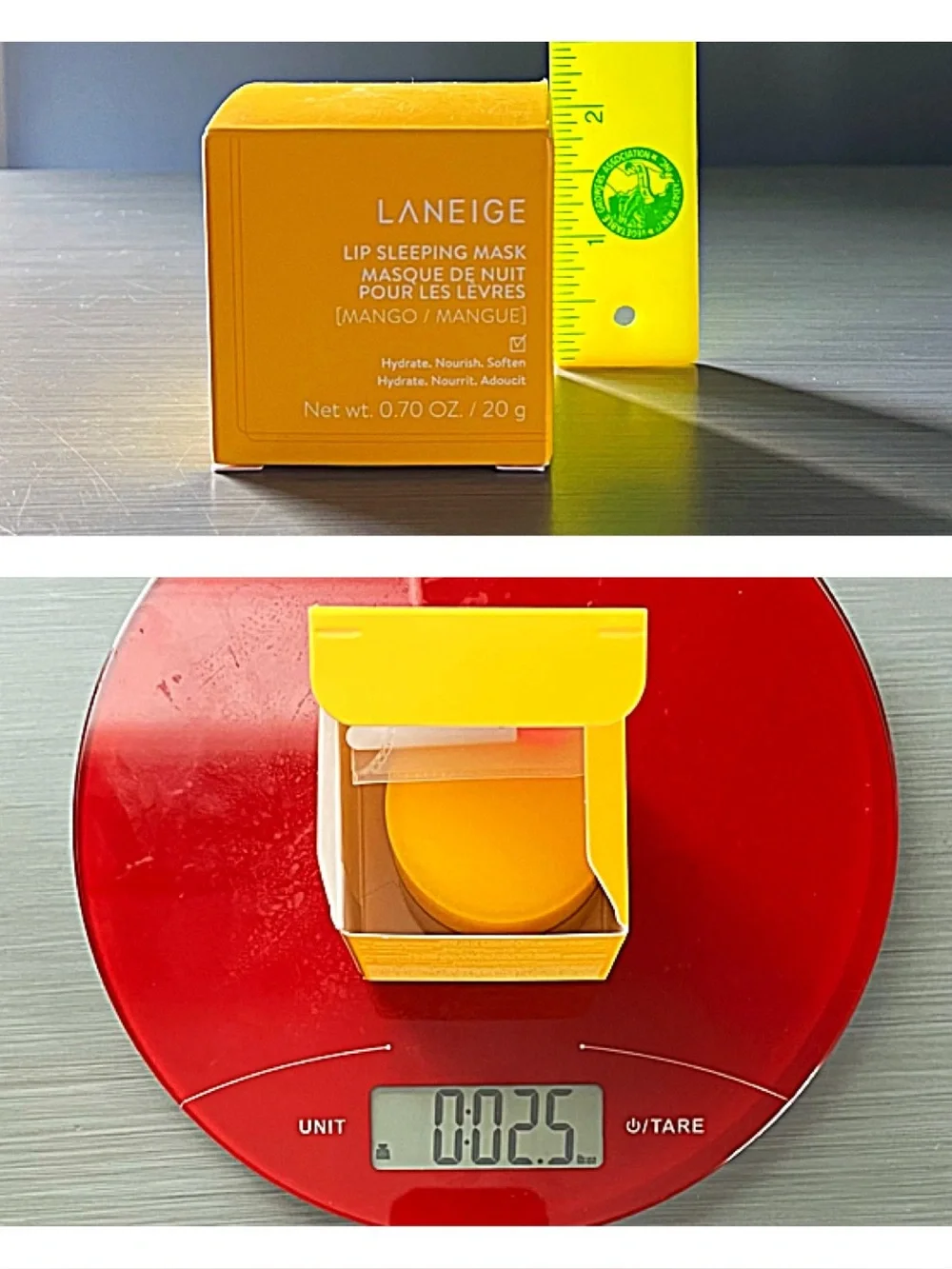 NIB Laneige MANGO 🥭 Lip Sleeping Mask Hydrate Nourish Soften Value Size 0.7 oz - Picture 10 of 12